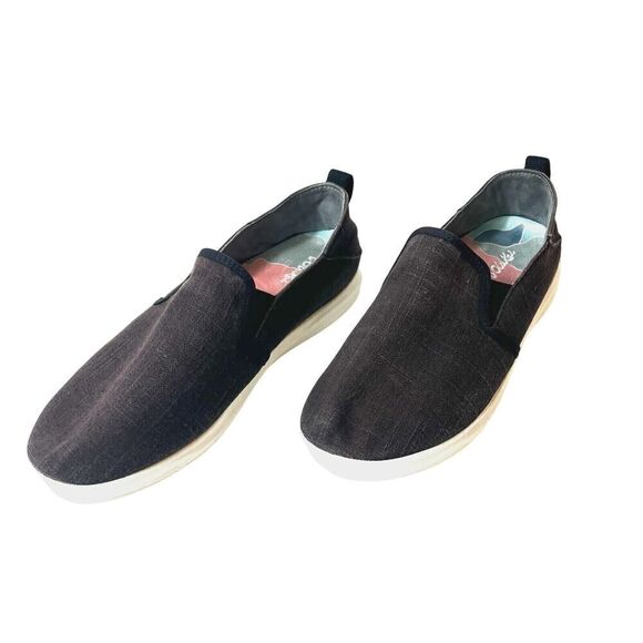 OluKai Women's Size 8 Slip On Comfort Casual Shoe Flat Brown Black Fabric Loafer - Picture 3 of 11